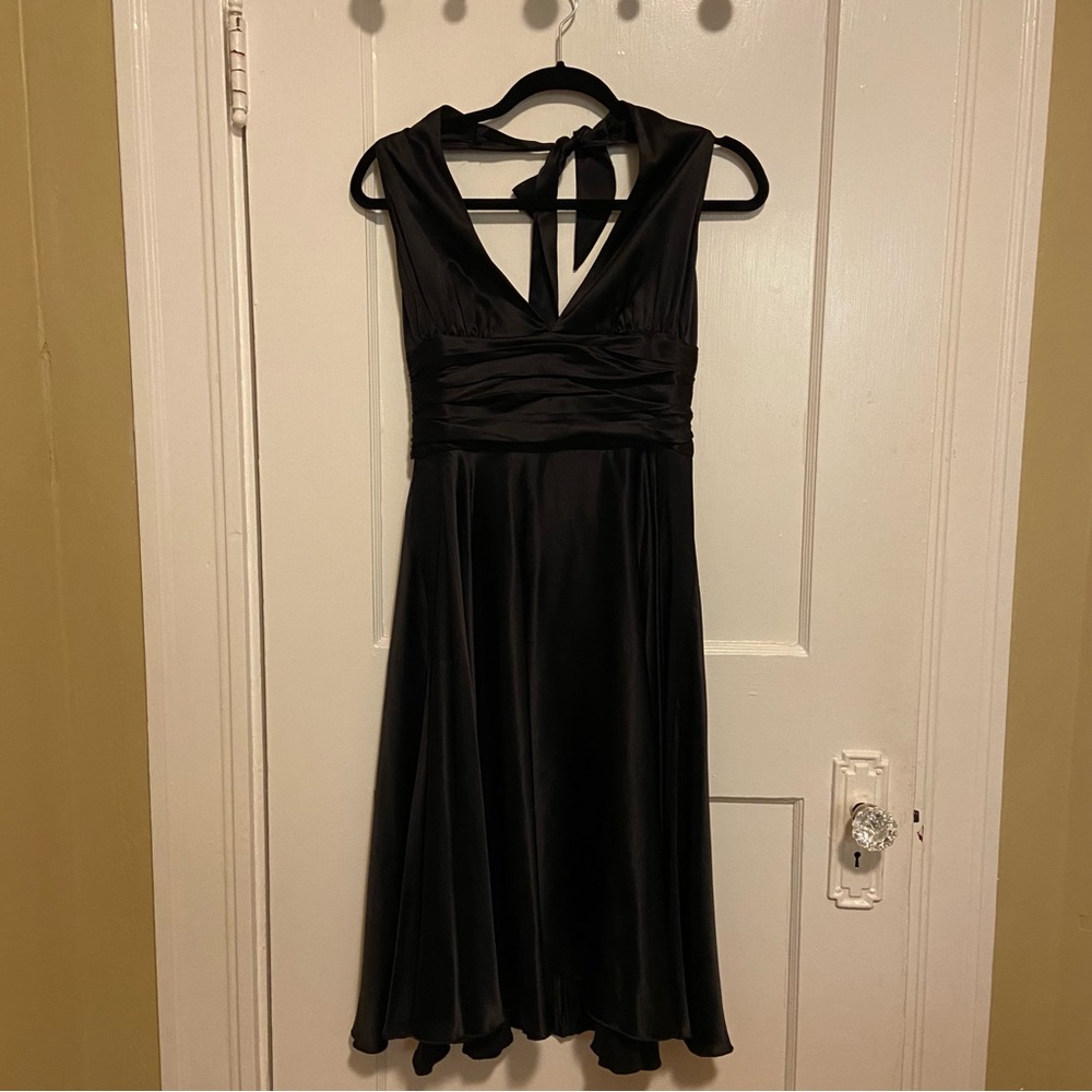 Black Silk halter dress Sz 8 (prom dress)